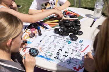 Aboriginal Stone Art Session at Moocooboola Festival 2024