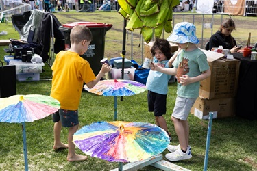 Umbrella painting sessions at Moocooboola Festival 2024