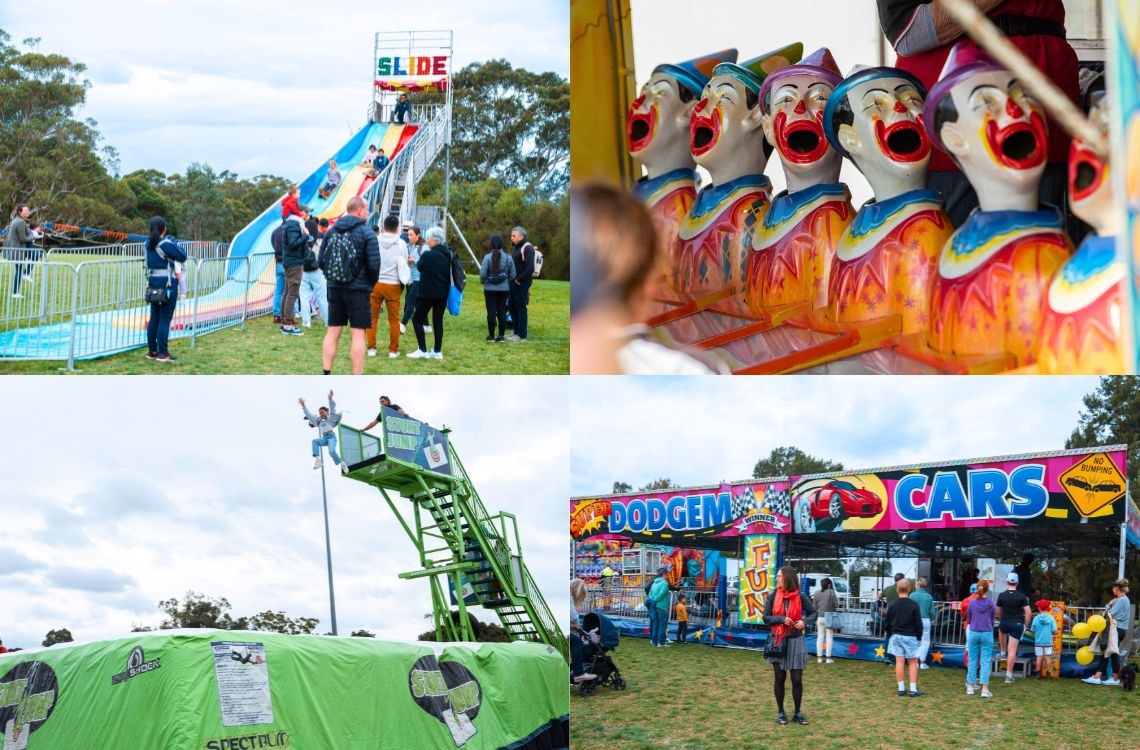 Moocooboola Festival rides and amusement collage