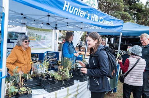 Volunteers at the Hunter's Hill Council stall at Moocooboola Festival 2023.jpg