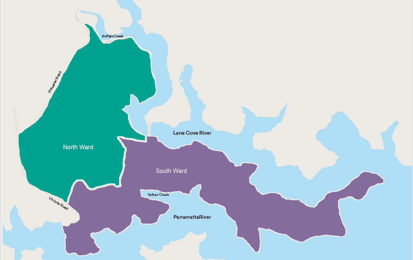 Hunters Hill Council ward map
