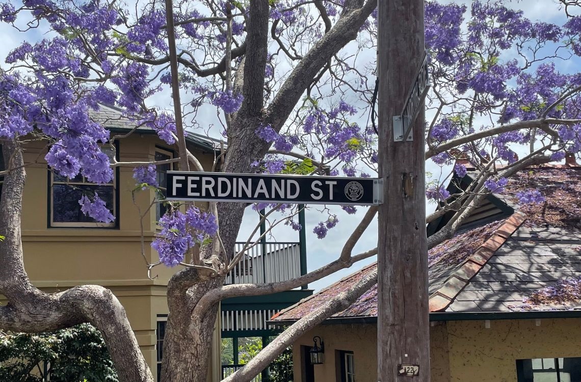 New street sign in Ferdinard St