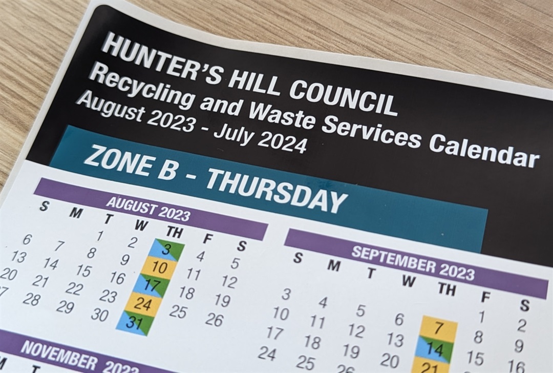 Waste Zones and Calendars Hunter's Hill Council